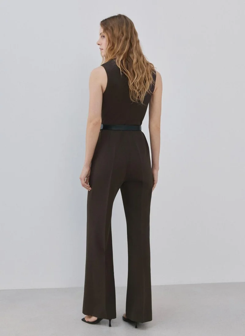 MANGO Jumpsuit with draped detail belt